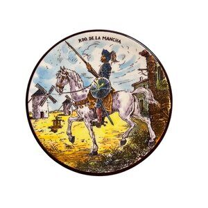 Don Quixote La Mancha Ceramic Decorative Plate 5” Hangable